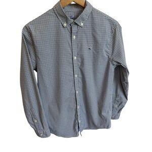 Vineyard Vines OTG Performance Boys L 16 Long Sleeve Blue Button Down Shirt Brrr